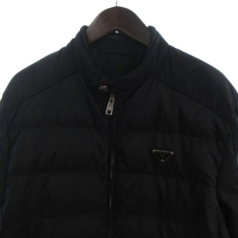 Prada Down Jacket Triangle Plate Black 52