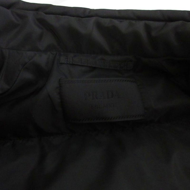 Prada Down Jacket Triangle Plate Black 52