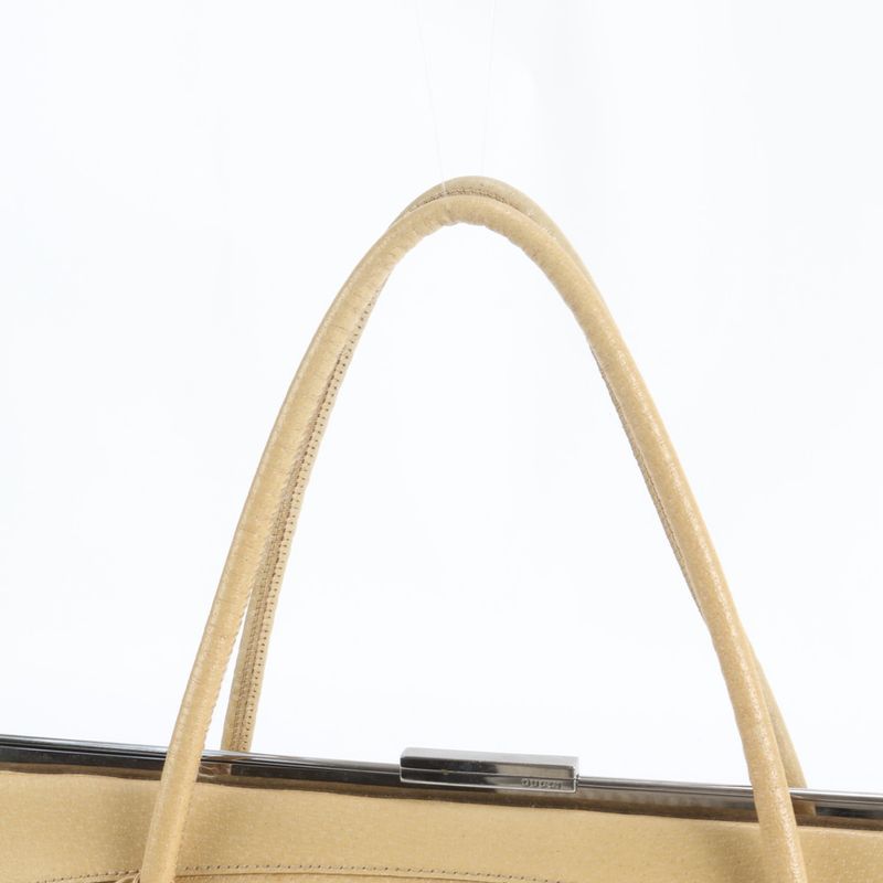 Gucci Leather Tote Shoulder Hand Beige