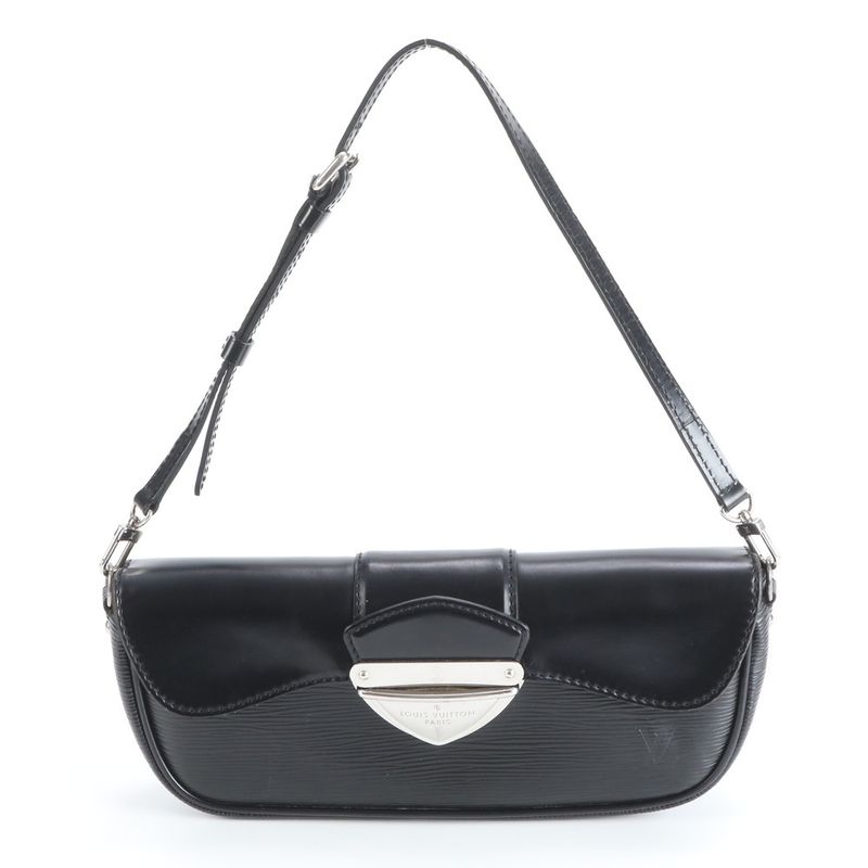 Louis Vuitton Epi Pochette Montaigne Noir Black Leather Shoulder Bag