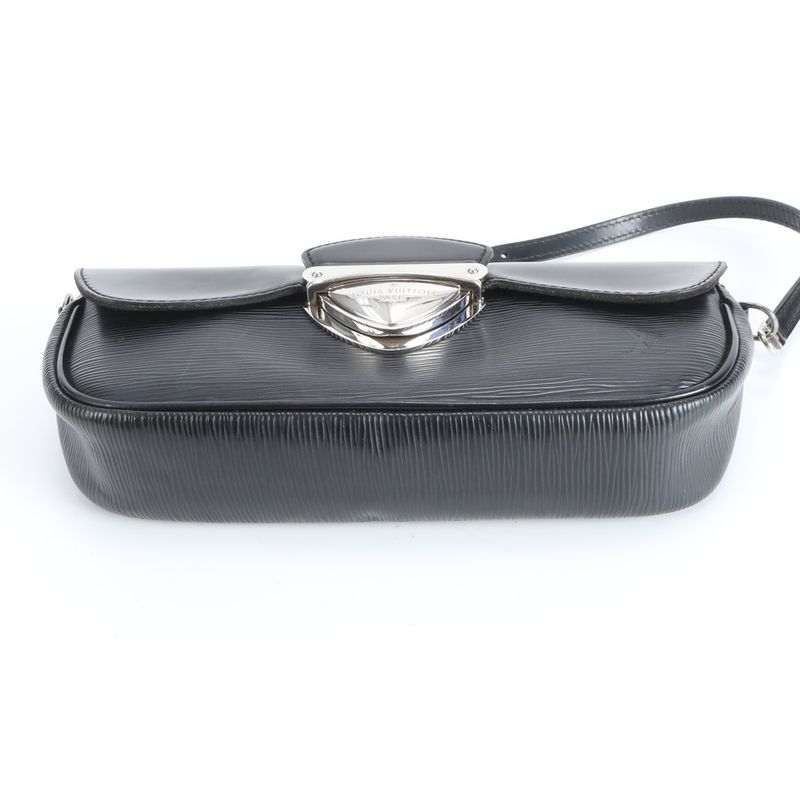 Louis Vuitton Epi Pochette Montaigne Noir Black Leather Shoulder Bag