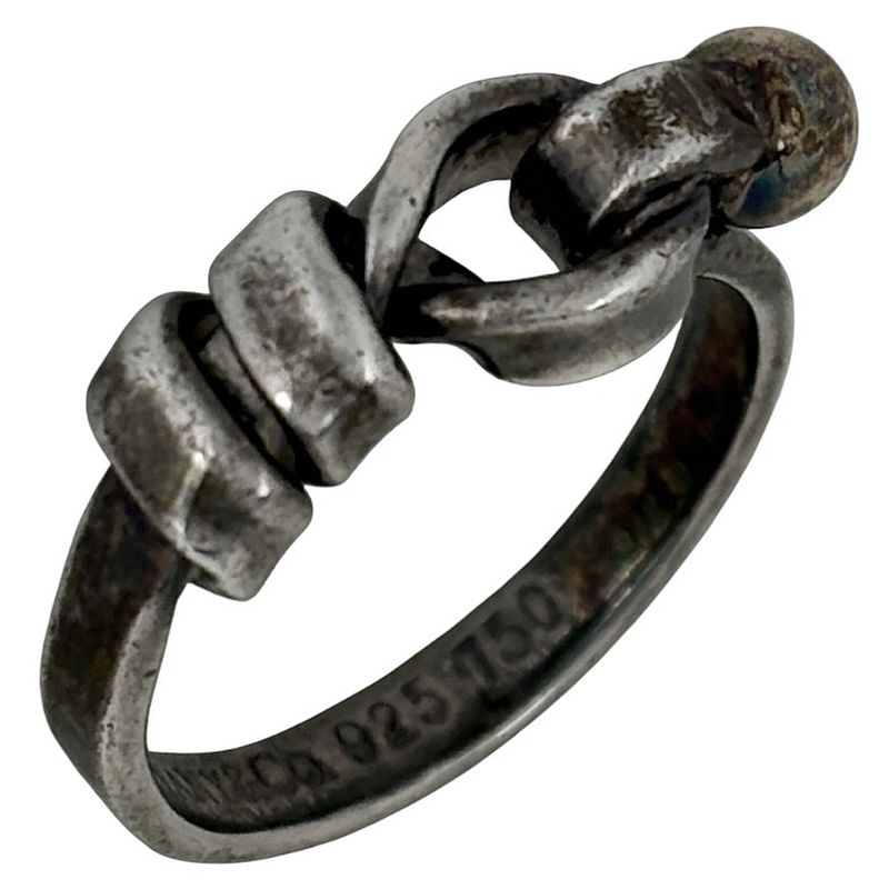 Tiffany & Co Hook Eye Ring 18K 750 Silver