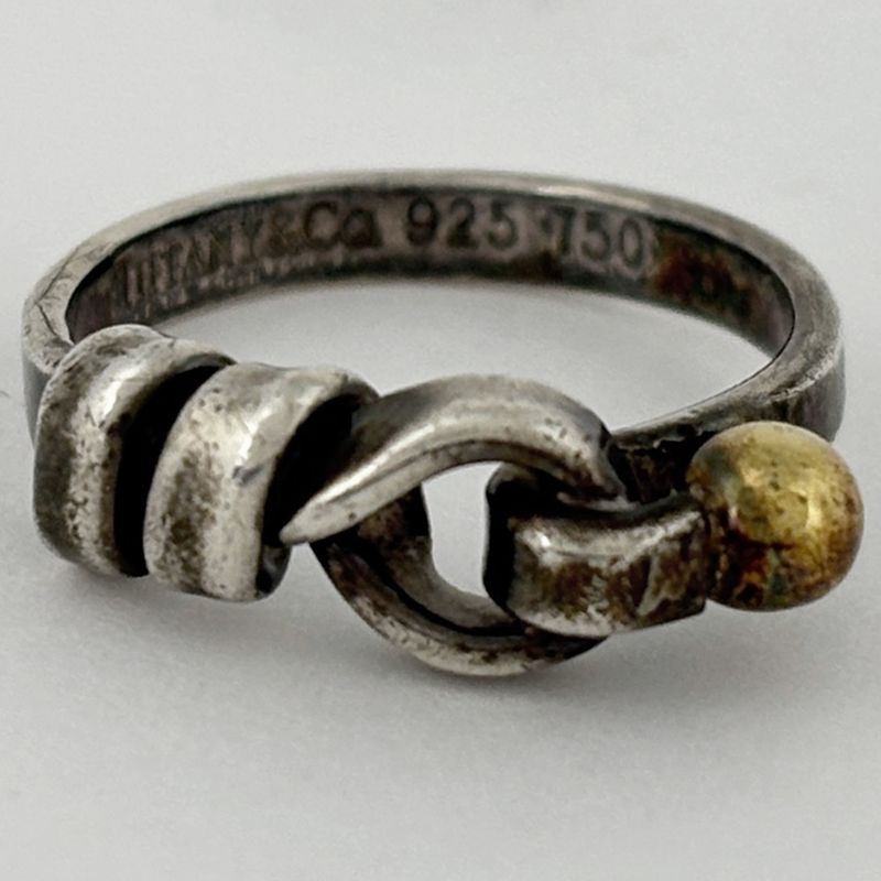 Tiffany & Co Hook Eye Ring 18K 750 Silver