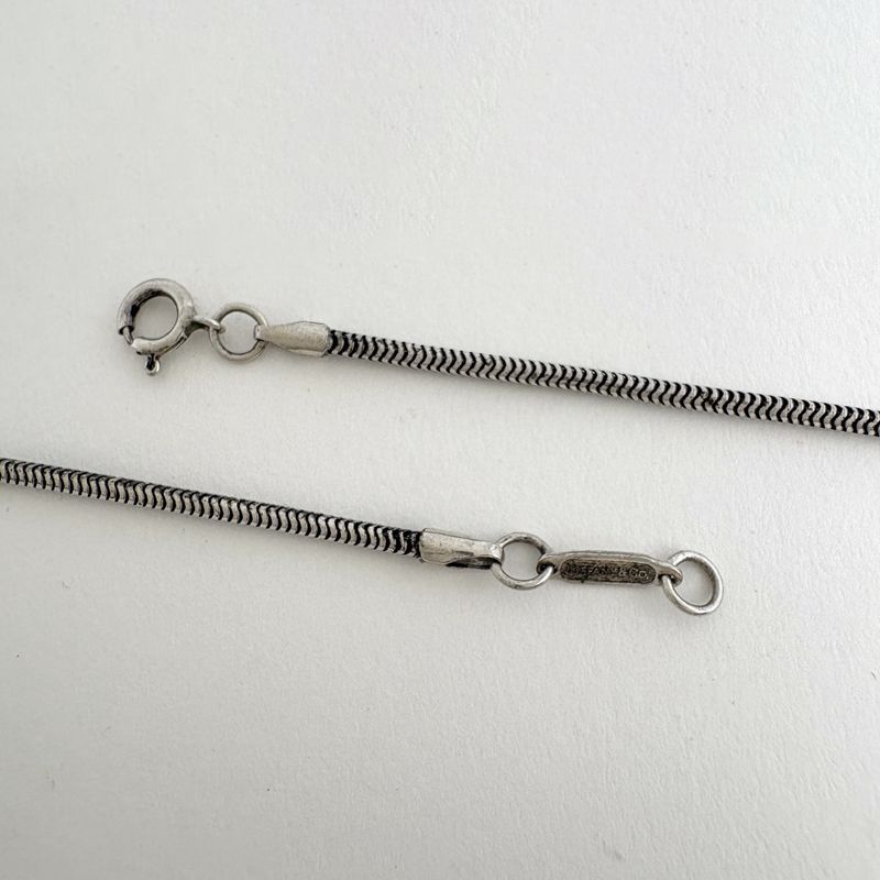 Tiffany & Co Narrow Bar Necklace Silver Wo