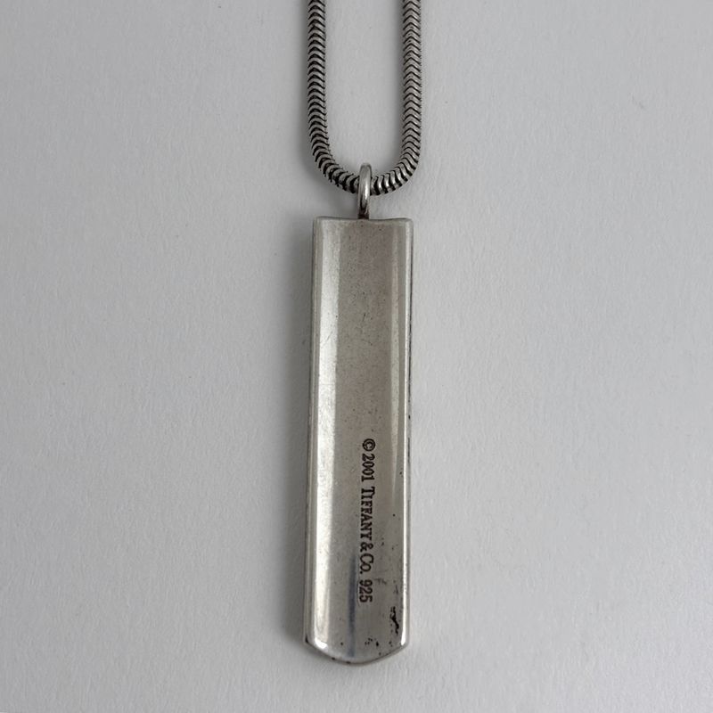 Tiffany & Co Narrow Bar Necklace Silver Wo