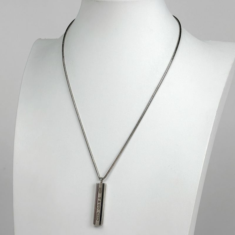 Tiffany & Co Narrow Bar Necklace Silver Wo