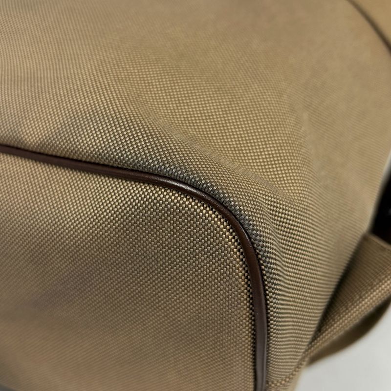 Prada Logo Jacade Backpack Canvas Beige Brown