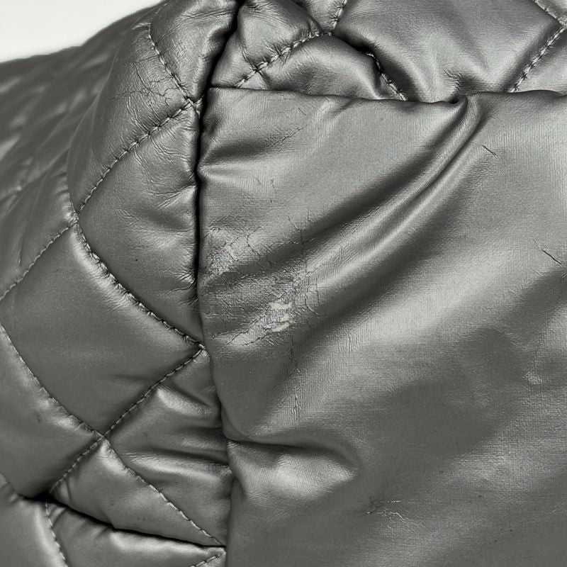 Chanel Coco Cocoon Tote CC Logo Nylon Silver