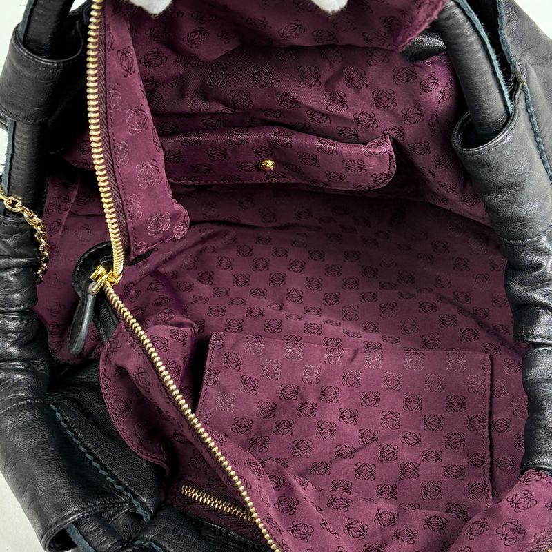 Loewe Nappa Aire Handbag Anagram Leather Black