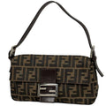 Fendi Zucca Pattern Mamma Baguette Shoulder Bag Canvas Black