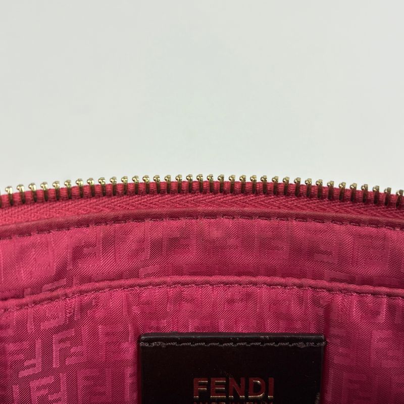 Fendi Zucca Pattern Pouch Chain Handbag Brown