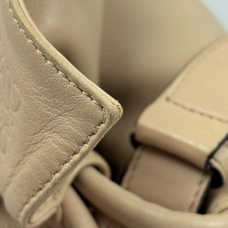Loewe Flamenco Knot Shoulder Bag Anagram Leather Beige