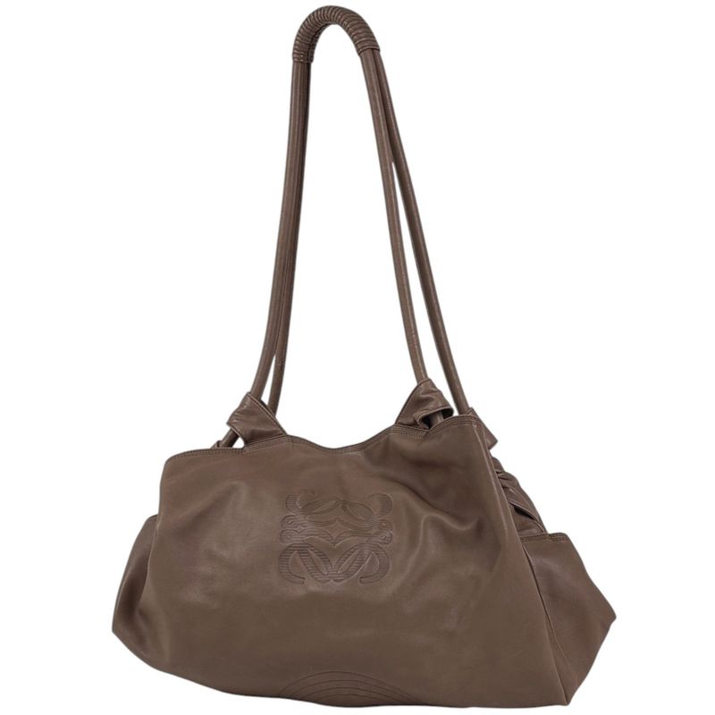 Loewe Nappa Aire Shoulder Bag Anagram Tote Leather Brown