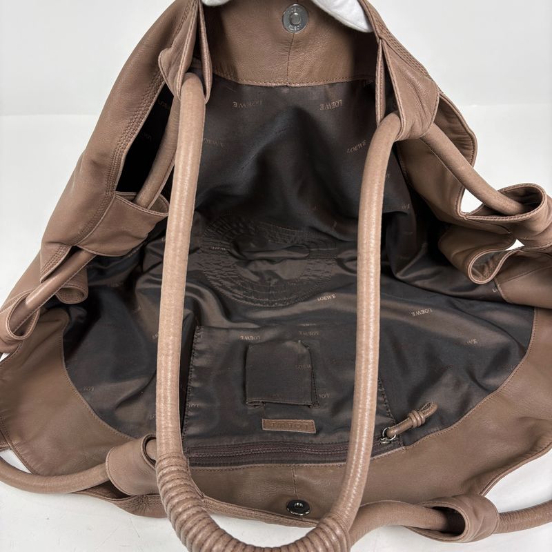 Loewe Nappa Aire Shoulder Bag Anagram Tote Leather Brown