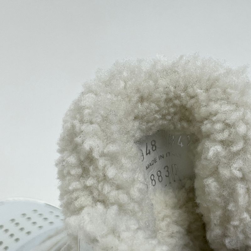 Prada High Cut Sneakers Boa Shoes Leather White