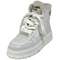 Prada High Cut Sneakers Boa Shoes Leather White