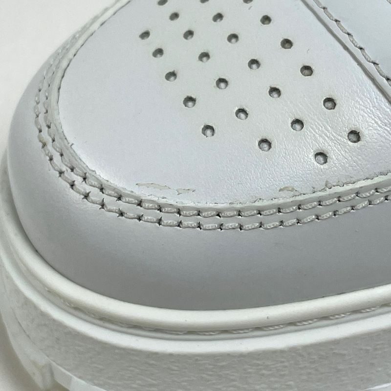 Prada High Cut Sneakers Boa Shoes Leather White
