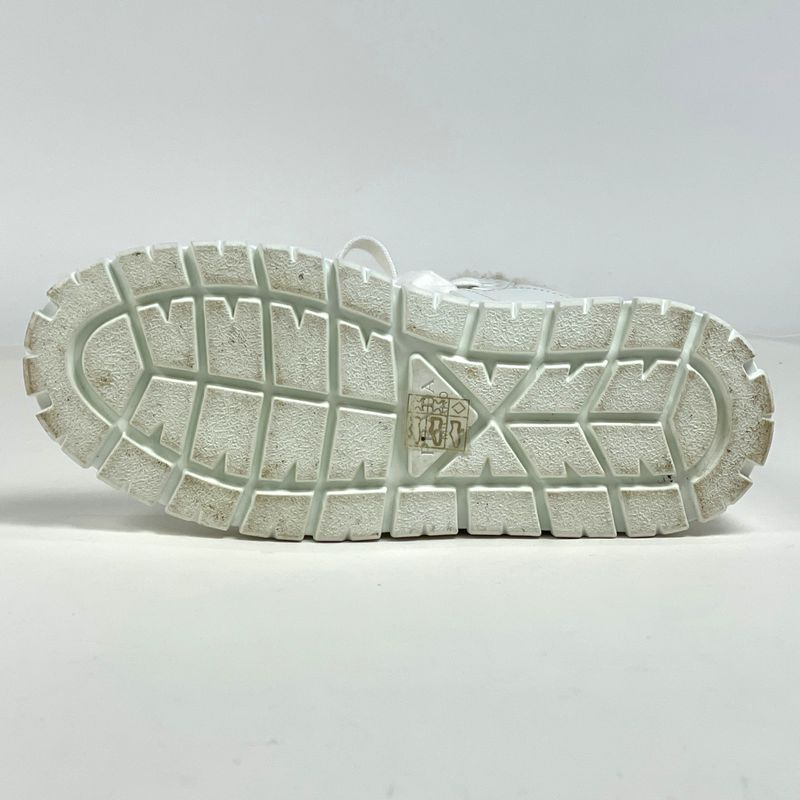 Prada High Cut Sneakers Boa Shoes Leather White