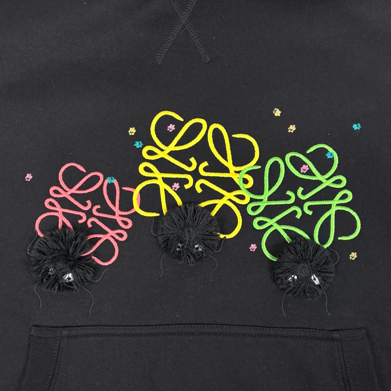 Loewe Anagram Hoodie Embroidery Studio Ghibli Spirited Away Top Cotton
