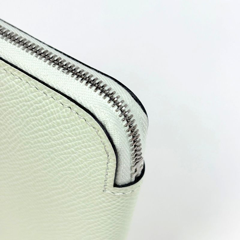Hermes Azap Silk in Compact Zip Around Scarf Bifold Wallet Veau Veil Verfiz