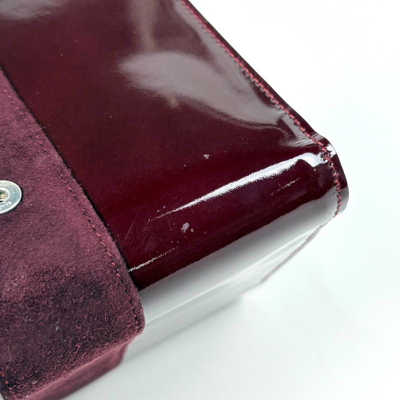 Cartier Trinity Trifold Wallet Billfold Coin Purse Enamel Bordeaux