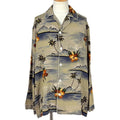 Celine Print Pajamas Hibiscus Top Long Sleeve Shirt Rayon Green Orange Multicolor