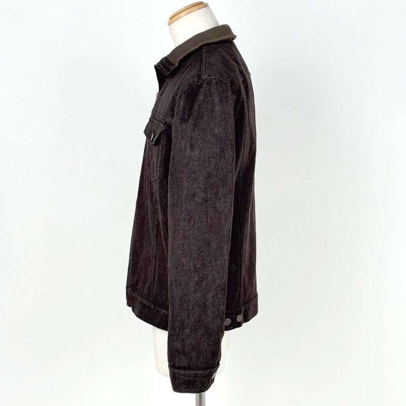 Louis Vuitton Logo Button Zip Up Jacket Denim High