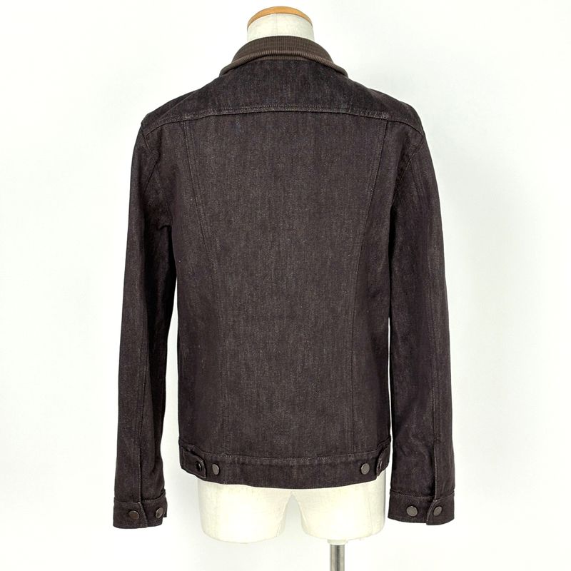 Louis Vuitton Logo Button Zip Up Jacket Denim High