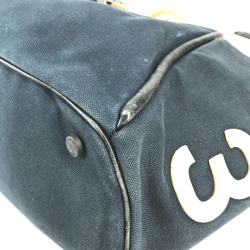 Chanel Handbag Rope Handle No5 Canvas Navy White