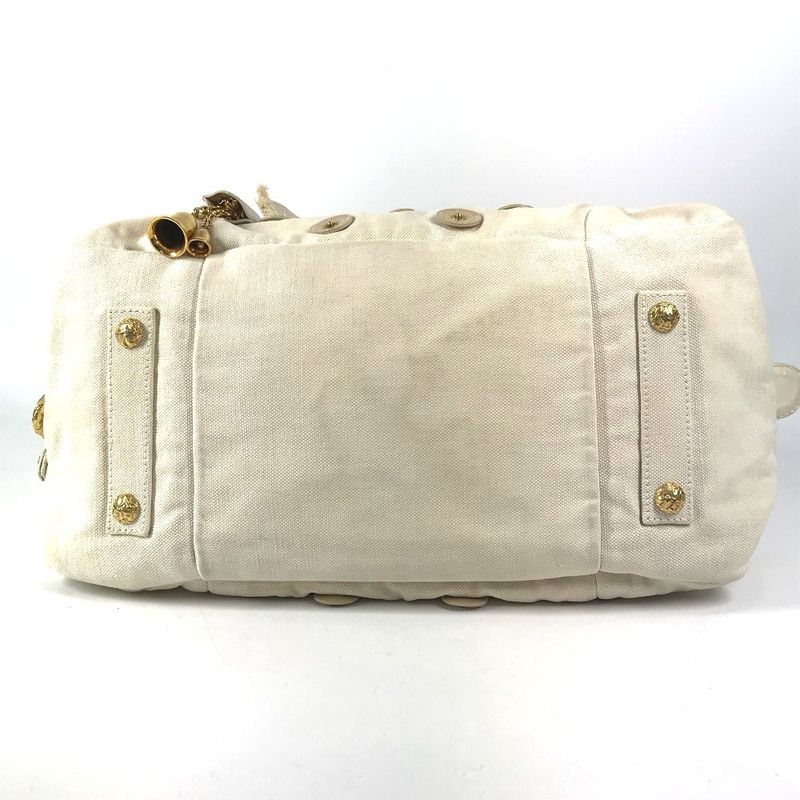 Louis Vuitton Shoulder Bag with Bell Canvas White