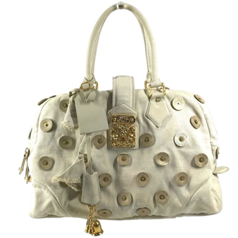 Louis Vuitton Shoulder Bag with Bell Canvas White