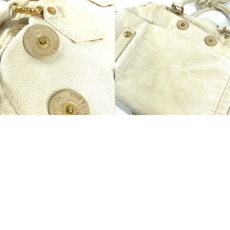 Louis Vuitton Shoulder Bag with Bell Canvas White