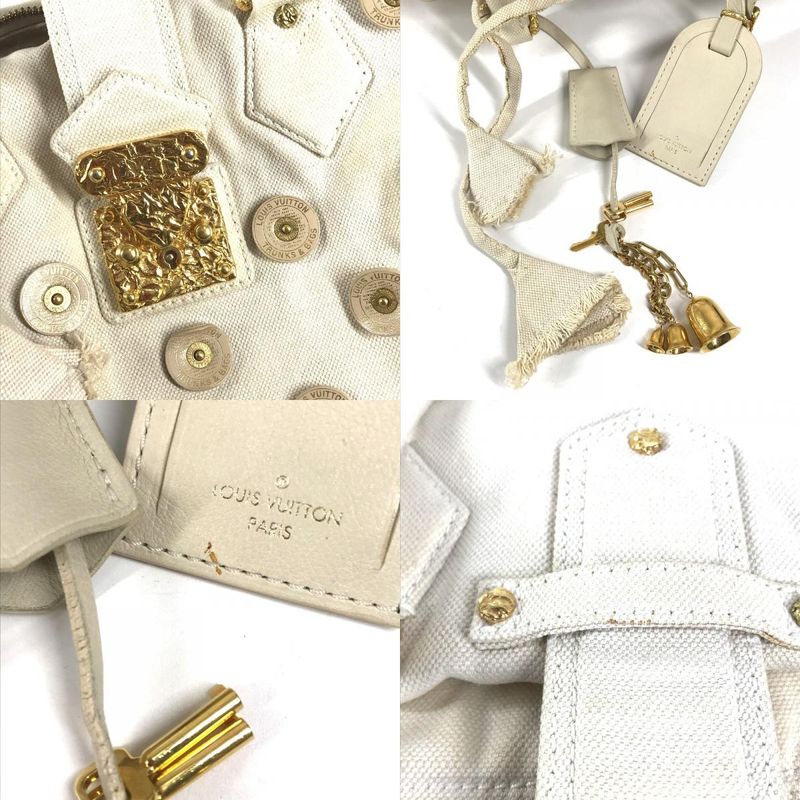 Louis Vuitton Shoulder Bag with Bell Canvas White