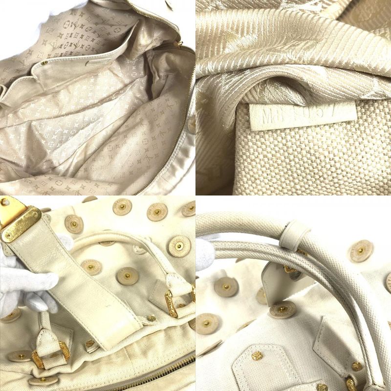 Louis Vuitton Shoulder Bag with Bell Canvas White