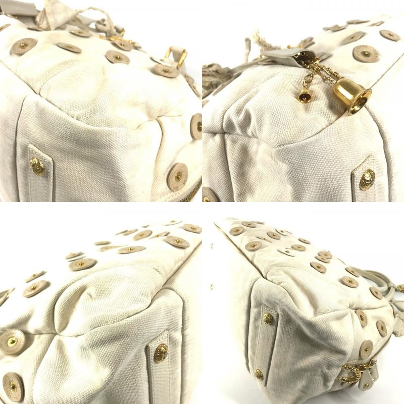 Louis Vuitton Shoulder Bag with Bell Canvas White
