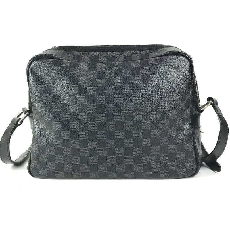 Louis Vuitton Shoulder Bag Io Damier Graphite Canvas Black