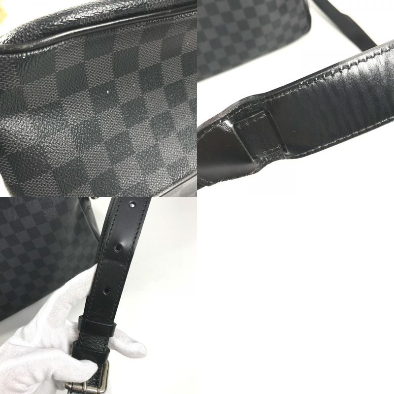 Louis Vuitton Shoulder Bag Io Damier Graphite Canvas Black