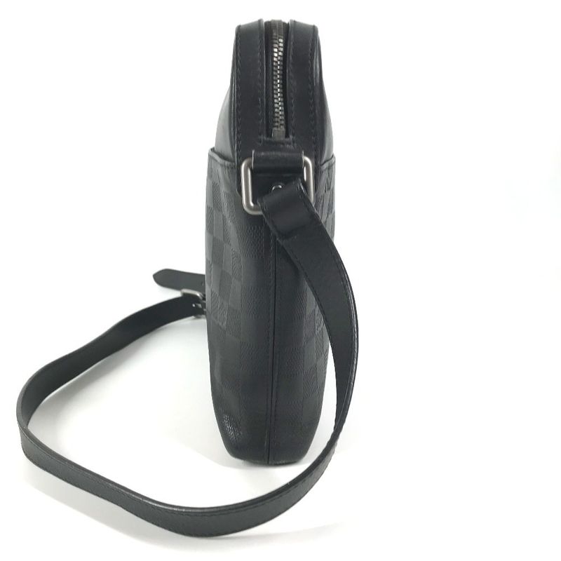 Louis Vuitton Shoulder Bag Pochette District Damier Infini Leather Onyx Black
