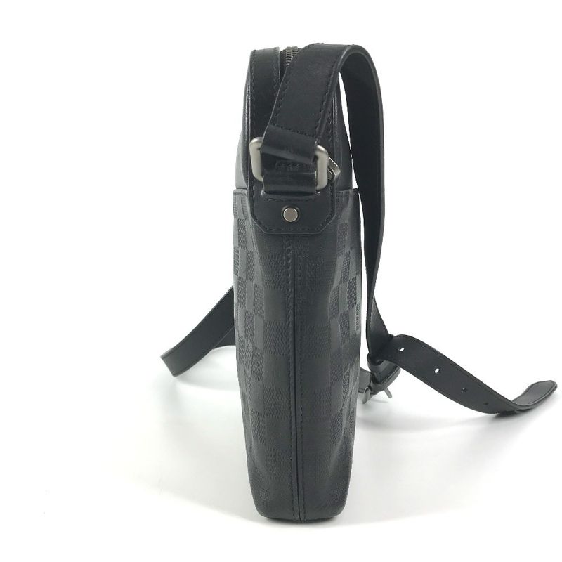 Louis Vuitton Shoulder Bag Pochette District Damier Infini Leather Onyx Black