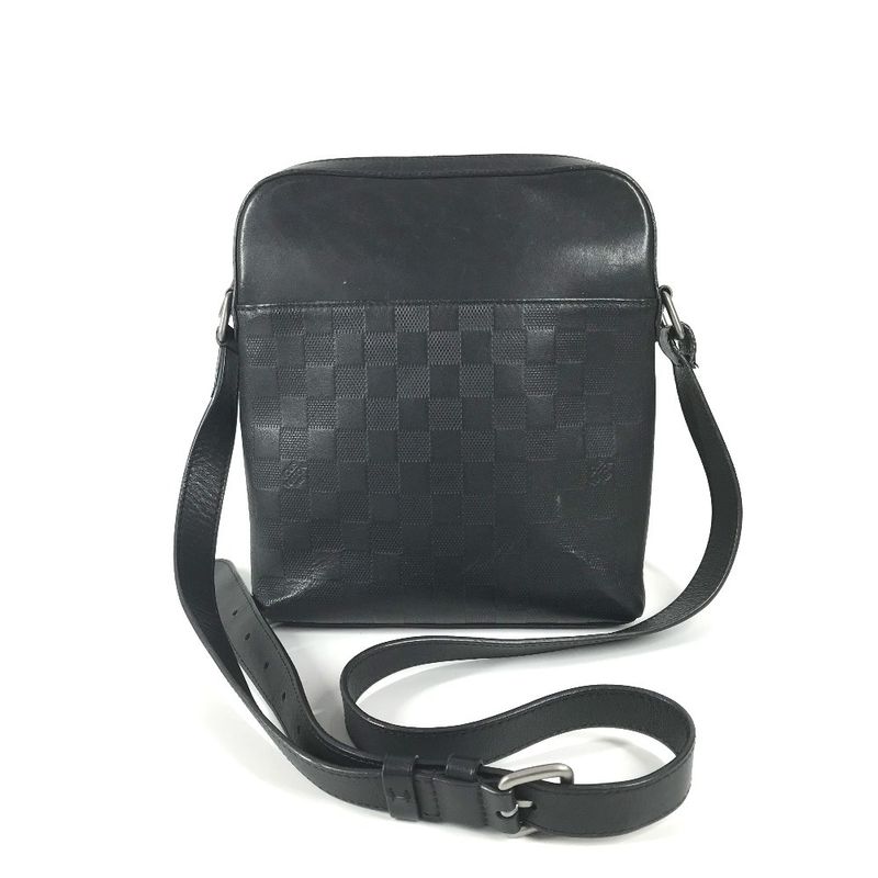 Louis Vuitton Shoulder Bag Pochette District Damier Infini Leather Onyx Black