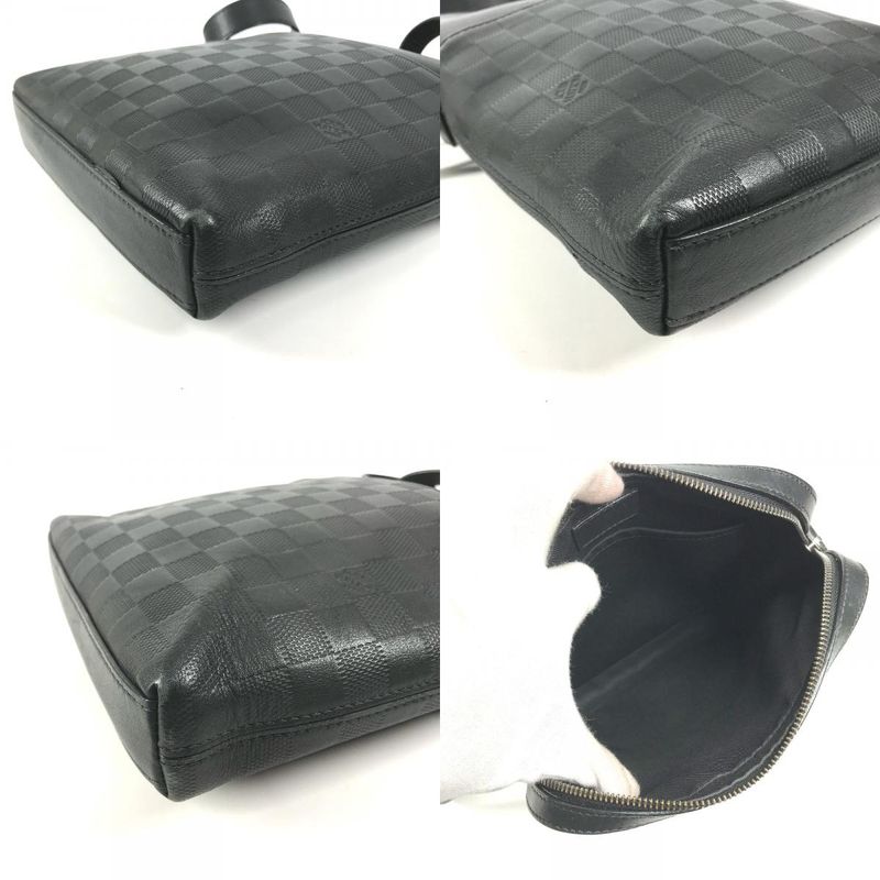Louis Vuitton Shoulder Bag Pochette District Damier Infini Leather Onyx Black
