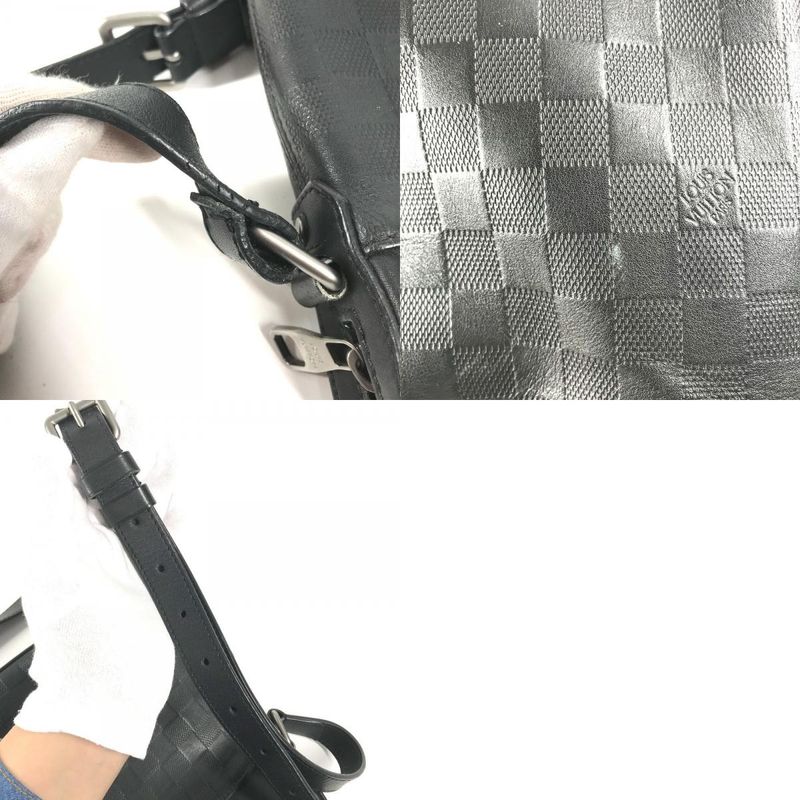 Louis Vuitton Shoulder Bag Pochette District Damier Infini Leather Onyx Black