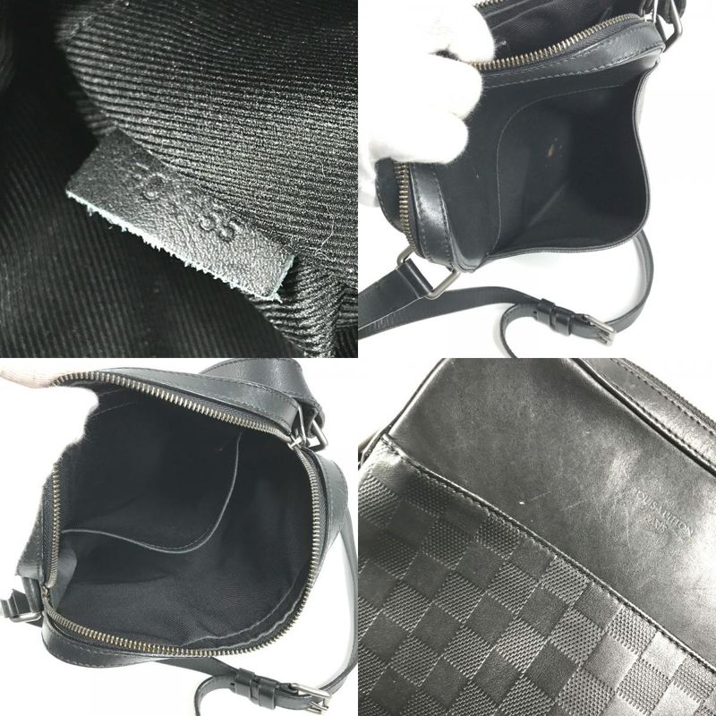 Louis Vuitton Shoulder Bag Pochette District Damier Infini Leather Onyx Black