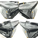 Chanel Shoulder Bag Stitch 2-Way Coco Ball CC Logo Patent Black