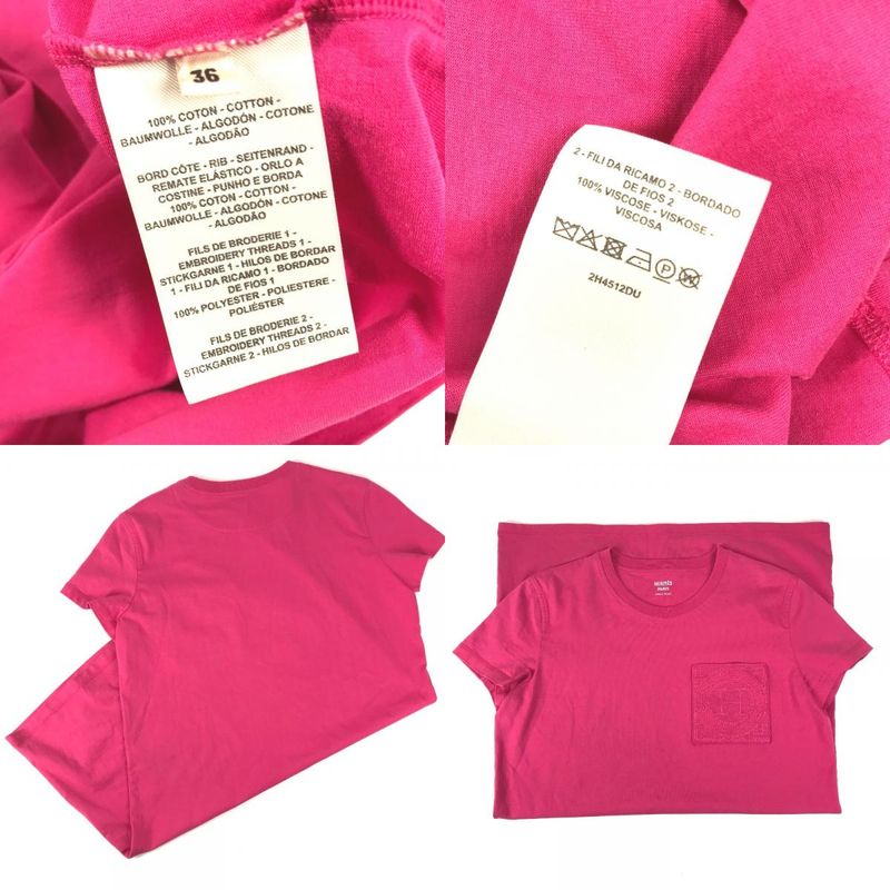 Hermes Dress Embroidered Mosaic Logo Pocket Cotton Pink