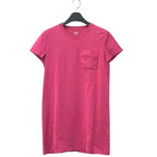 Hermes Dress Embroidered Mosaic Logo Pocket Cotton Pink