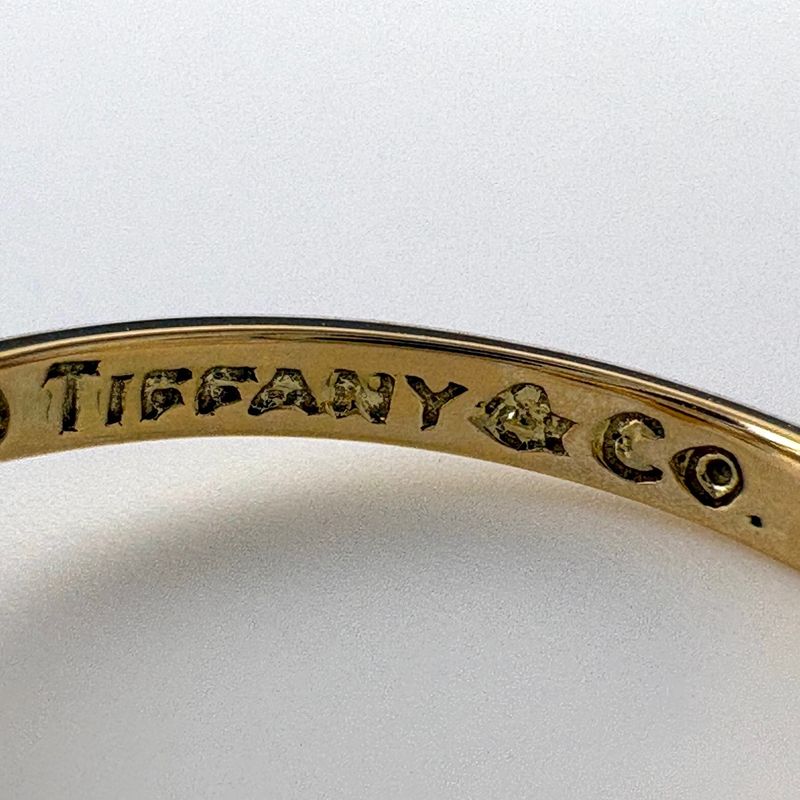 Tiffany & Co Open Heart Diamond Ring YG Yellow Gold Pave
