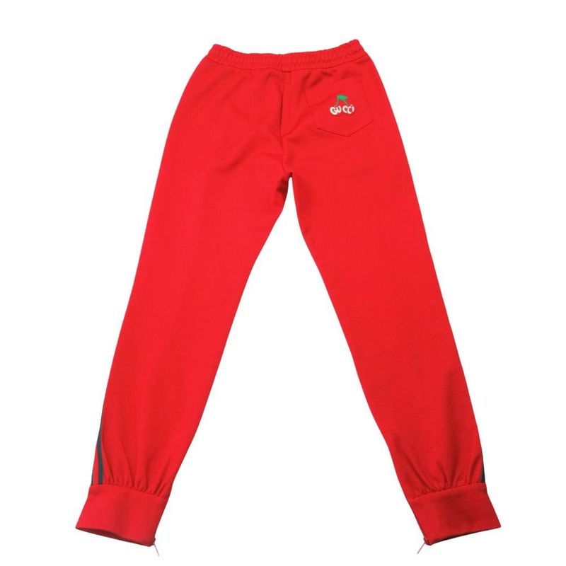 Gucci Track Pants Logo Cherry Pique Sideline Jersey Red