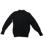 Dior Vintage Knit Sweater Long Sleeve Mock Neck Crest Embroidery Top