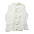 Chanel Silk Blouse Shirt Sleeveless Frill Ribbon Sheer Top 09C 42